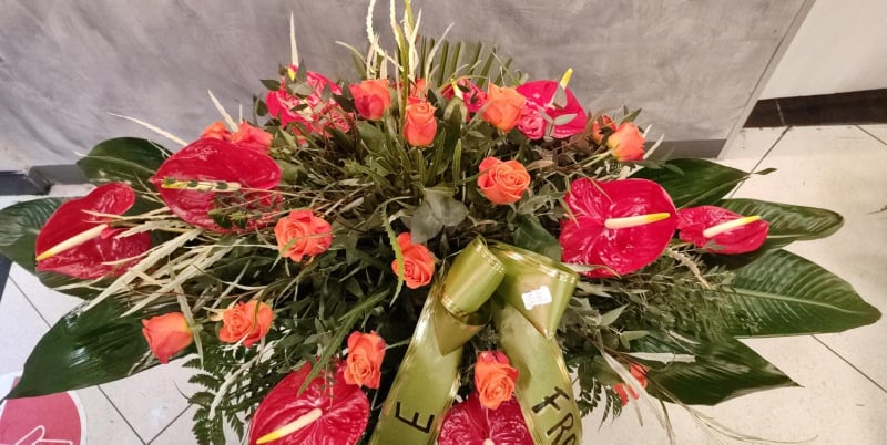 Cuscino di Rose e Anthurium