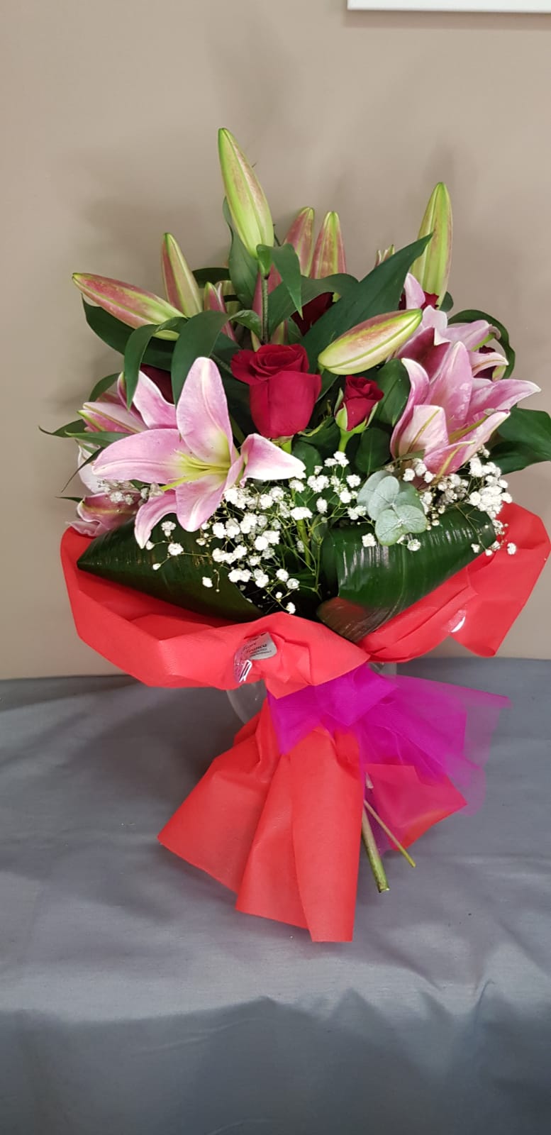 Bouquet Rose Rosse e Lilium