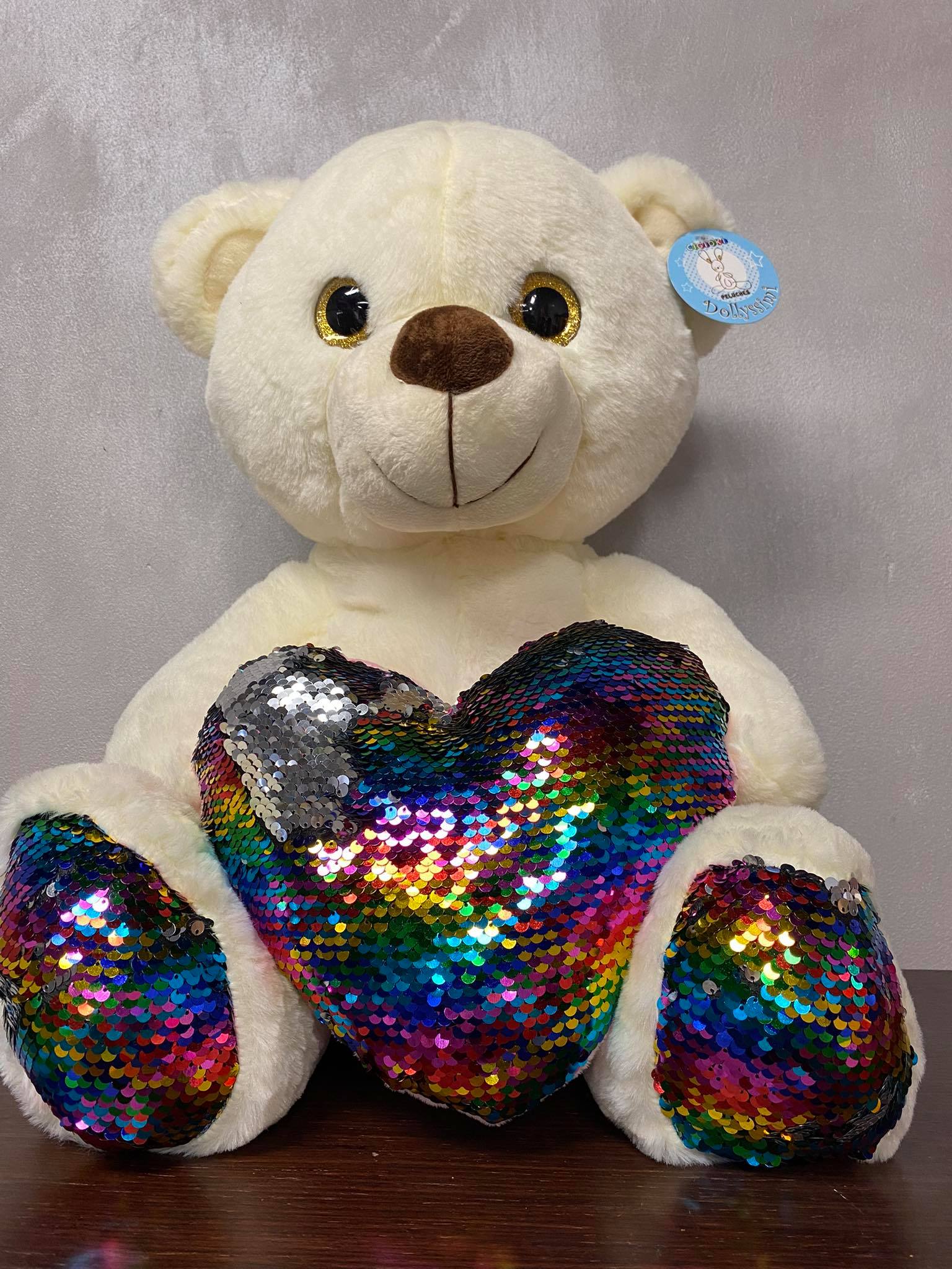 Peluche con paillettes Rainbow