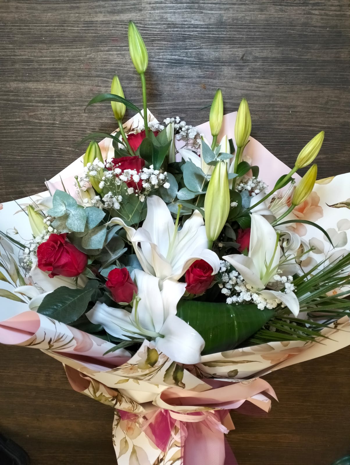 Bouquet Rose Rosse e Lilium