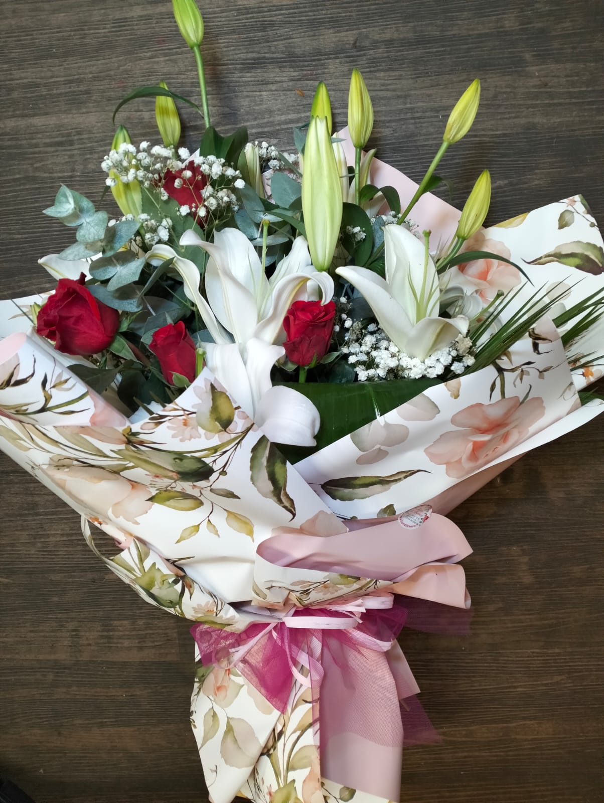 Bouquet Rose Rosse e Lilium